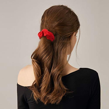 Semato 16 Pack Christmas Red Velvet Hair Scrunchies