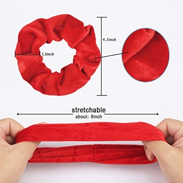 Semato 16 Pack Christmas Red Velvet Hair Scrunchies