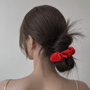 Semato 16 Pack Christmas Red Velvet Hair Scrunchies