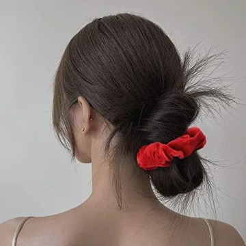 Semato 16 Pack Christmas Red Velvet Hair Scrunchies