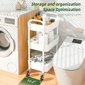 Simple Trending 3 Tier Metal Rolling Cart - Multifunctional Storage