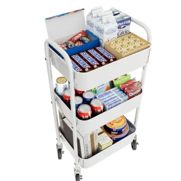 Simple Trending 3 Tier Metal Rolling Cart - Multifunctional Storage
