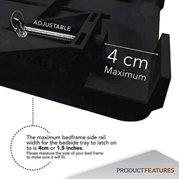 Modern Innovations Bedside Shelf for Bed, College Dorm Room, Top Bunk, Clip On Nightstand Tray with ...