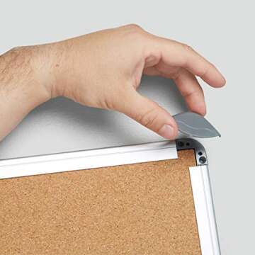 Blue Summit Supplies 24 Inch x 36 Inch Corkboard with Aluminum Frame, Bulletin Board with Included Push Pins for Office, Classroom, or Home, Mounting Hardware Included