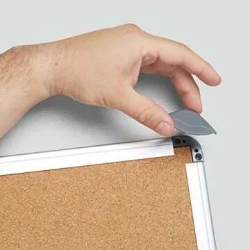 Blue Summit Supplies 24 Inch x 36 Inch Corkboard with Aluminum Frame, Bulletin Board with Included Push Pins for Office, Classroom, or Home, Mounting Hardware Included