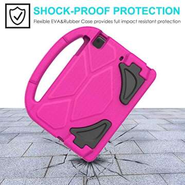 SUPLIK Kids Case for iPad Mini 5/4/3/2/1 (7.9"), Durable Shockproof Protective Handle Bumper Stand Cover with 2*Screen Protectors for 7.9 inch Apple iPad Mini 5th/4th/3rd/2nd/1st Generation, Pink