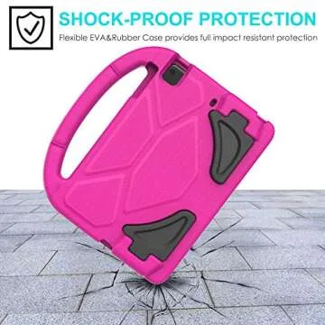 SUPLIK Kids Case for iPad Mini 5/4/3/2/1 (7.9"), Durable Shockproof Protective Handle Bumper Stand Cover with 2*Screen Protectors for 7.9 inch Apple iPad Mini 5th/4th/3rd/2nd/1st Generation, Pink