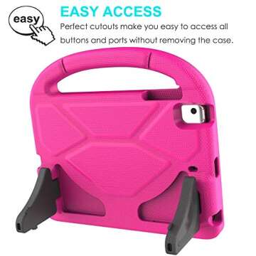 SUPLIK Kids Case for iPad Mini 5/4/3/2/1 (7.9"), Durable Shockproof Protective Handle Bumper Stand Cover with 2*Screen Protectors for 7.9 inch Apple iPad Mini 5th/4th/3rd/2nd/1st Generation, Pink
