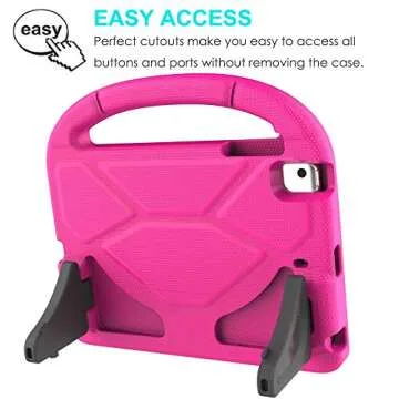 SUPLIK Kids Case for iPad Mini 5/4/3/2/1 (7.9"), Durable Shockproof Protective Handle Bumper Stand Cover with 2*Screen Protectors for 7.9 inch Apple iPad Mini 5th/4th/3rd/2nd/1st Generation, Pink