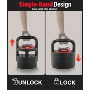 Motion Space Kettlebell Weights 40LBS for 6 Options | One Hand Adjustable Kettlebells Weights Full-body Workout Gym Equipment for Home Gym