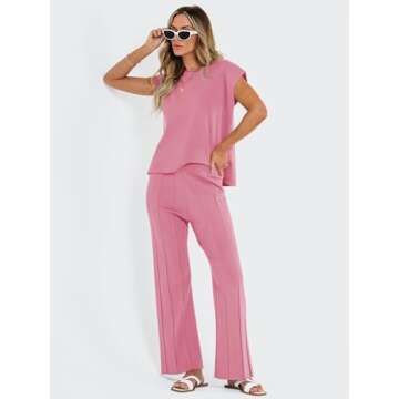 LILLUSORY Womens 2 Piece Matching Set for Summer Lounge