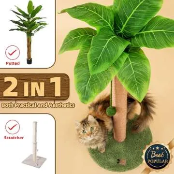 Cat Scratching Post Cat Scratcher 33 inch Tall Scratching Post with Sisal Rope for Indoor Cats Large...