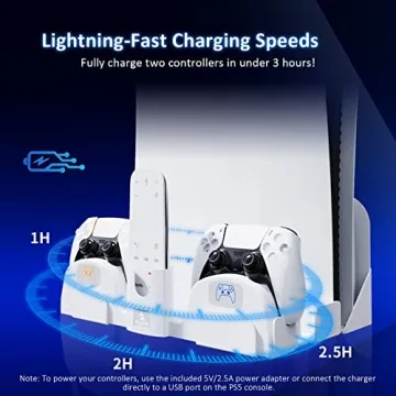 NexiGo PS5 Wall Mount with Charging Station and LED Indicator