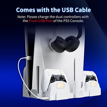 NexiGo PS5 Wall Mount with Charging Station and LED Indicator