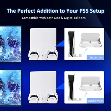NexiGo PS5 Wall Mount with Charging Station and LED Indicator
