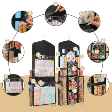 EXLIFBAG Wrapping Paper Storage Double-Sided Organizer