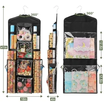 EXLIFBAG Wrapping Paper Storage Double-Sided Organizer