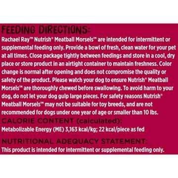 Rachael Ray Nutrish Meatball Morsels Real Meat Dog Treats, Beef, Chicken & Bacon Recipe, 12 Ounces, Grain Free