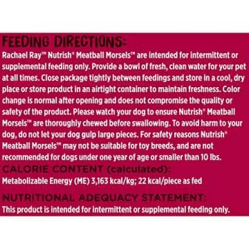 Rachael Ray Nutrish Meatball Morsels Real Meat Dog Treats, Beef, Chicken & Bacon Recipe, 12 Ounces, Grain Free