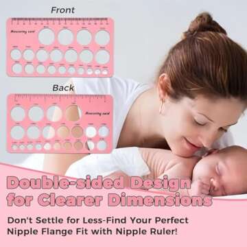 Nipple Ruler 3pcs Set, Nipple Rulers for Flange Sizing Measurement Tool, Silicone & Soft Flange Size...