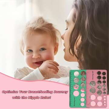 Nipple Ruler 3pcs Set, Nipple Rulers for Flange Sizing Measurement Tool, Silicone & Soft Flange Size Measure for Nipples, Breast Flange Measuring Tool Breast Pump Sizing Tool - New Mothers Musthaves