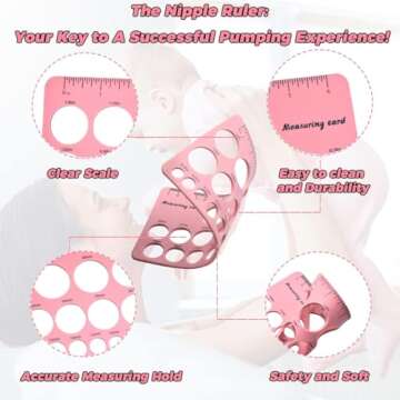 Nipple Ruler 3pcs Set, Nipple Rulers for Flange Sizing Measurement Tool, Silicone & Soft Flange Size Measure for Nipples, Breast Flange Measuring Tool Breast Pump Sizing Tool - New Mothers Musthaves