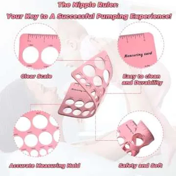 Nipple Ruler 3pcs Set, Nipple Rulers for Flange Sizing Measurement Tool, Silicone & Soft Flange Size Measure for Nipples, Breast Flange Measuring Tool Breast Pump Sizing Tool - New Mothers Musthaves