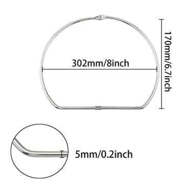 ITROLLE Tape Storage Ring 8Inch / 203mm D-Shaped Washi Tape Storage Ring Durable Storage Organizer Ring Organizing Ring