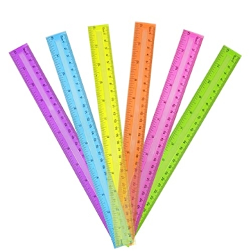 DAGONGREN 30 Pack Transparent Colorful Rulers - Premium Classroom Supplies