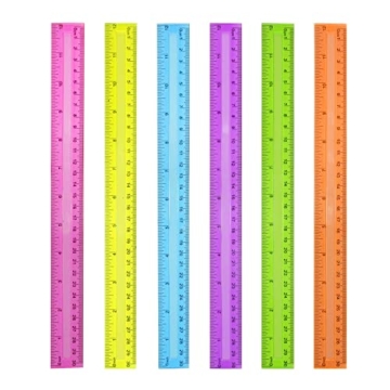 DAGONGREN 30 Pack Clear Rulers - Colorful & Durable