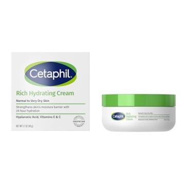 CETAPHIL Rich Hydrating Night Cream For Face, With Hyaluronic Acid, 1.7 oz, Moisturizing Cream For D...