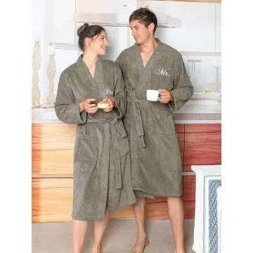 Couples Terry Cotton Kimono Robe Set - Soft & Stylish
