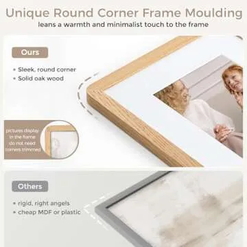 FLYJOE 24x36 Poster Frame | Solid Oak Wood 24 x 36 Picture Frame | 24x36 Poster Frame With Mat For 20x30 | Tempered Glass And Hanging Hardware Included | 36 By 24 Photo Frame Wood (Natural Oak, 1 PC)