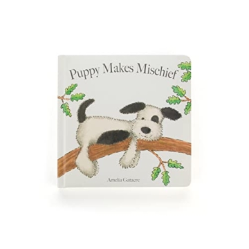 Puppy Makes Mischief Board Book | Jellycat Children's Gift