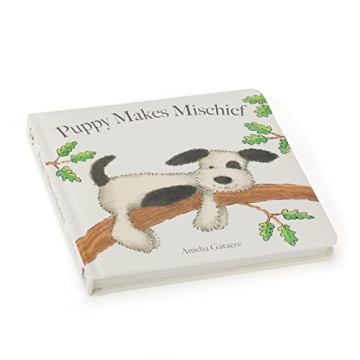 Puppy Makes Mischief Board Book | Jellycat Children's Gift