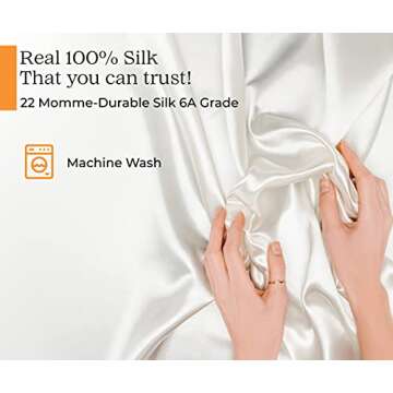 Sleep Mantra 100% Mulberry Silk Pillowcase for Hair and Skin Health, Hidden Zipper, 22 Momme, Both S...