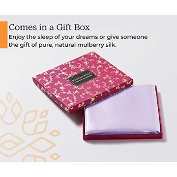 Sleep Mantra 100% Mulberry Silk Pillowcase for Hair and Skin Health, Hidden Zipper, 22 Momme, Both Sides Smooth, Breathable and Natural, Machine Washable, (King, Lavender)