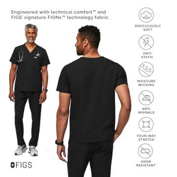 FIGS Chisec Three-Pocket Scrub Top for Men – Ultimate Comfort