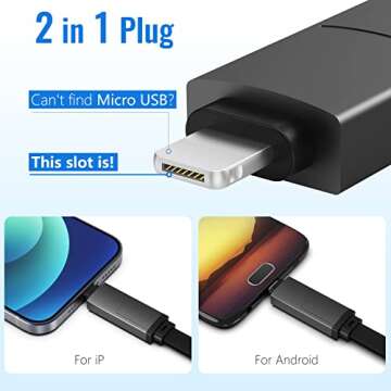 Multi Charging Cable Short, Travel Portable Magnetic Keyring 5 in 1 USB Charger Data Cord, PD 60W US...