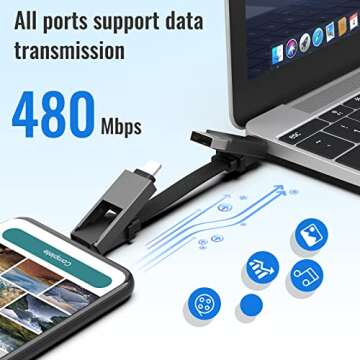 Multi Charging Cable Short 5 in 1 USB Charger for All Devices