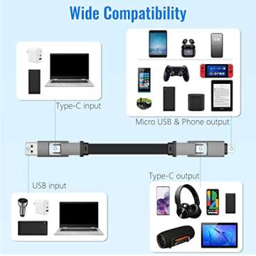 Multi Charging Cable Short 5 in 1 USB Charger for All Devices