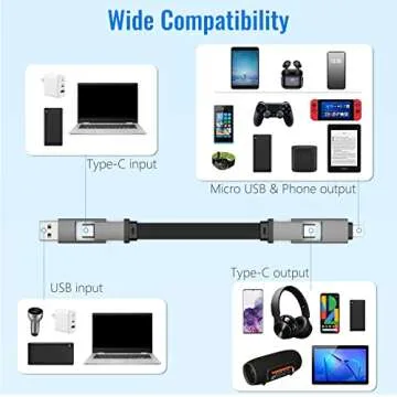 Multi Charging Cable Short 5 in 1 USB Charger for All Devices