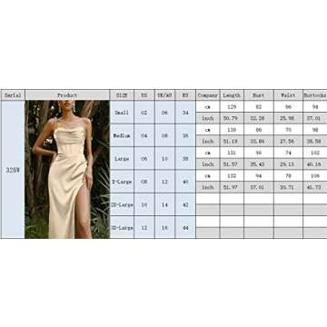 Plilima Women's Spaghetti Strap Sleeveless Backless Side Slit Bodycon Mermaid Evening Cocktail Long Dress L Apricot