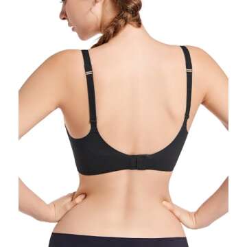 SHAPERX Wireless Scoop Bras for Women Small to Plus Size Seamless Everyday Bra with Removable Pads,S...