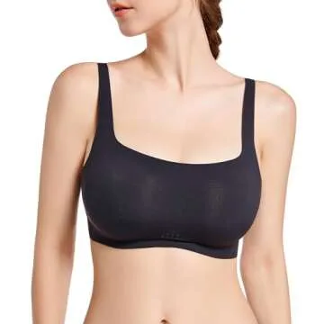 SHAPERX Wireless Scoop Bras for Women Small to Plus Size Seamless Everyday Bra with Removable Pads,SZ8022-Black-2XL