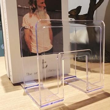 LUGUNU Acrylic Clear Purse Divider Organizer Clear Desk File Sorter Divider Mesh Folder Closet Shelf Storage Office Supplies Stand Holder Bookshelf (2 Pack of 3 Sections)