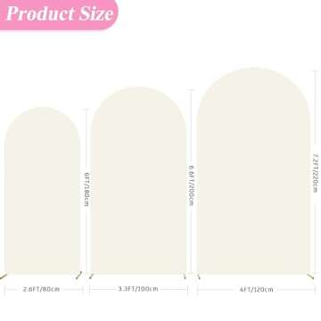 Fomcet 3 Wedding Arch Covers - Spandex Backdrop Set