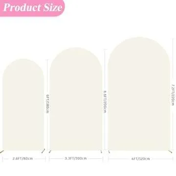 Fomcet 3 Wedding Arch Covers - Spandex Backdrop Set