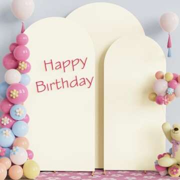 Fomcet 3 Wedding Arch Covers - Spandex Backdrop Set