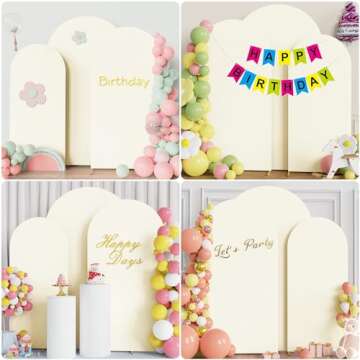 Fomcet 3 Wedding Arch Covers - Spandex Backdrop Set